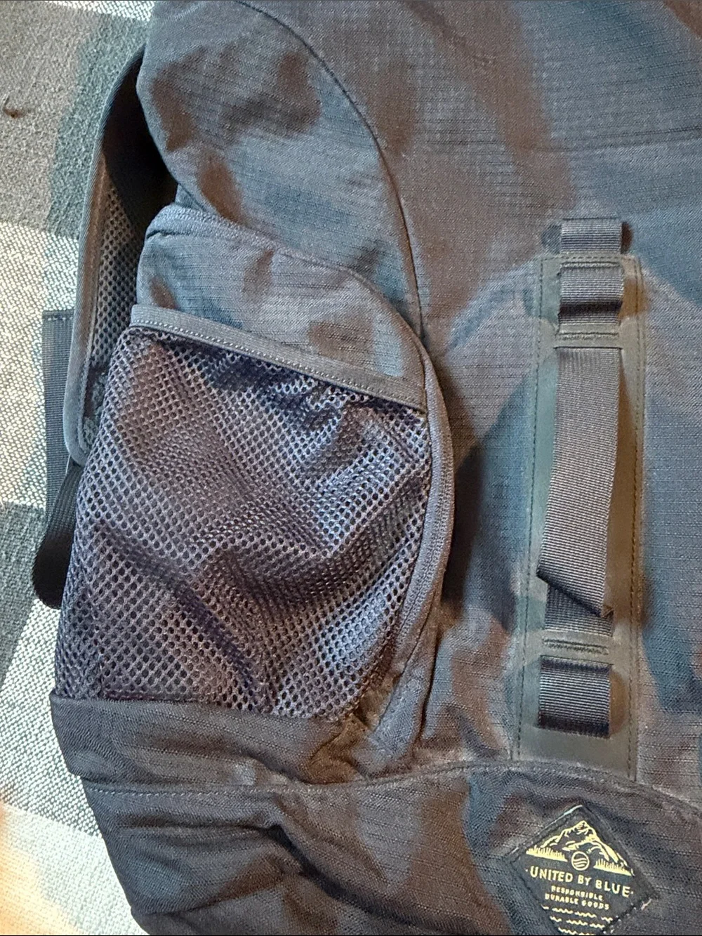 United By Blue Navy Roll-Top Backpack with Mesh Pockets